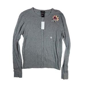 Ann Taylor Factory Lightweight Bejeweled Button Up Cardigan Sweater sz M - NWT!